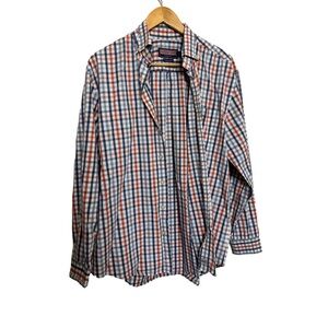 Vineyard Vines Orange and Blue Plaid Murray Shirt